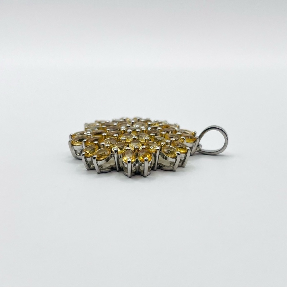 5.5 CT Natural Citrine Silver Tone Pendant - Picture 2 of 4